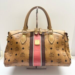 MCM Brown and Pink Satchel